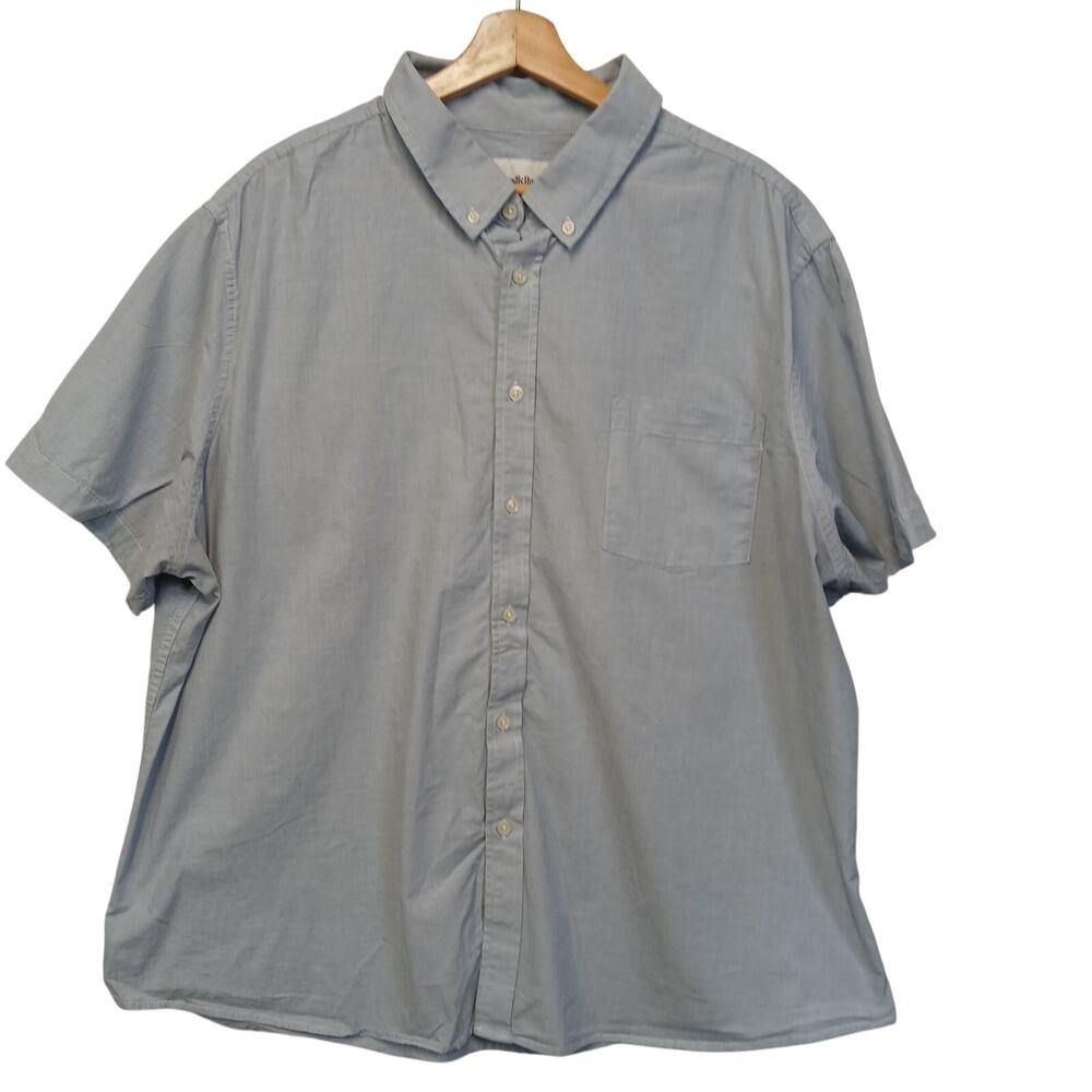 Goodfellow & Co Mens XXL Blue Short Sleeve Button Down Shirt Slim Fit